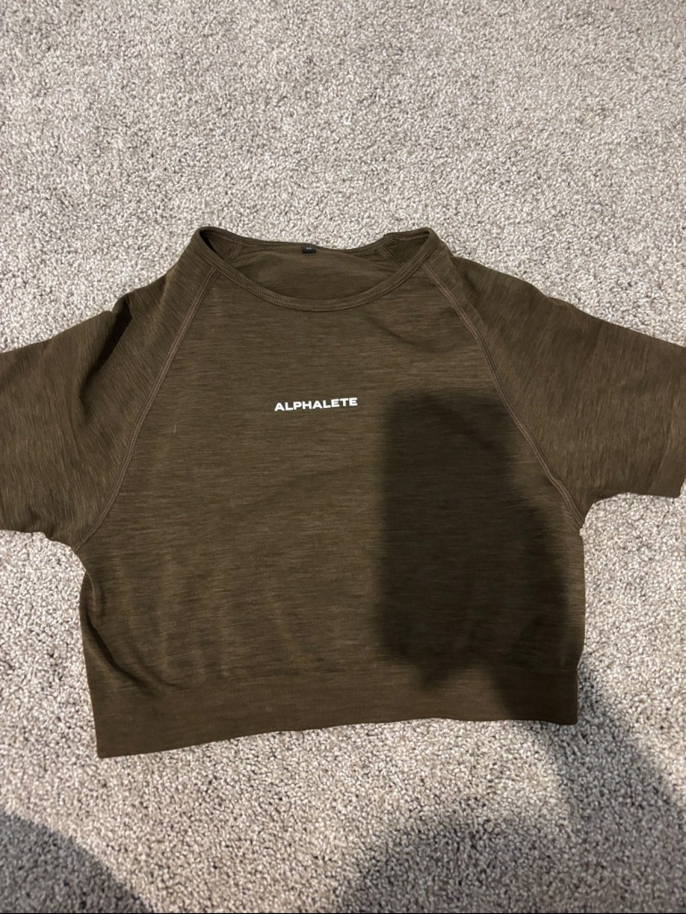 Alphalete womens Olive Cropped Tee